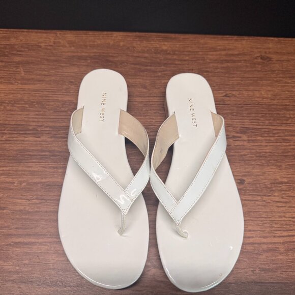 Nine West White Patent Platform Sandals Size 8M - Picture 3 of 4